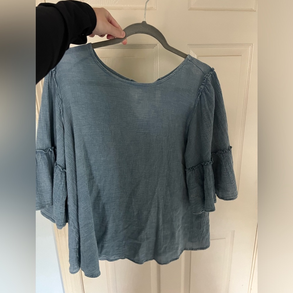 Denim wash blue blouse by Altar’d State